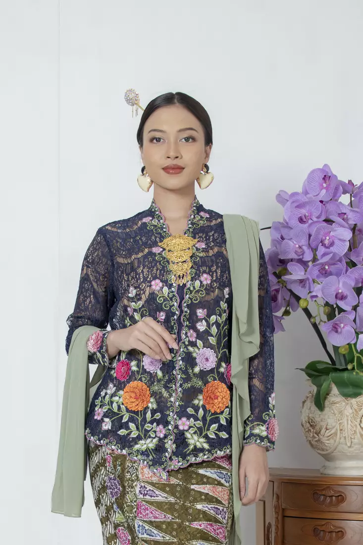 Kebaya Encim Nyonya Kebaya Blue Black Color