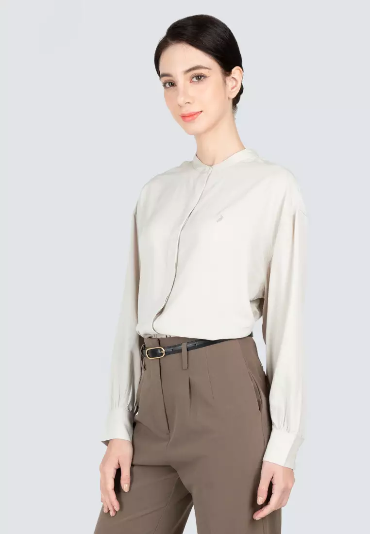 Polo Haus - Women’s Mandarin Collar Long Sleeve Shirt WBWLS004