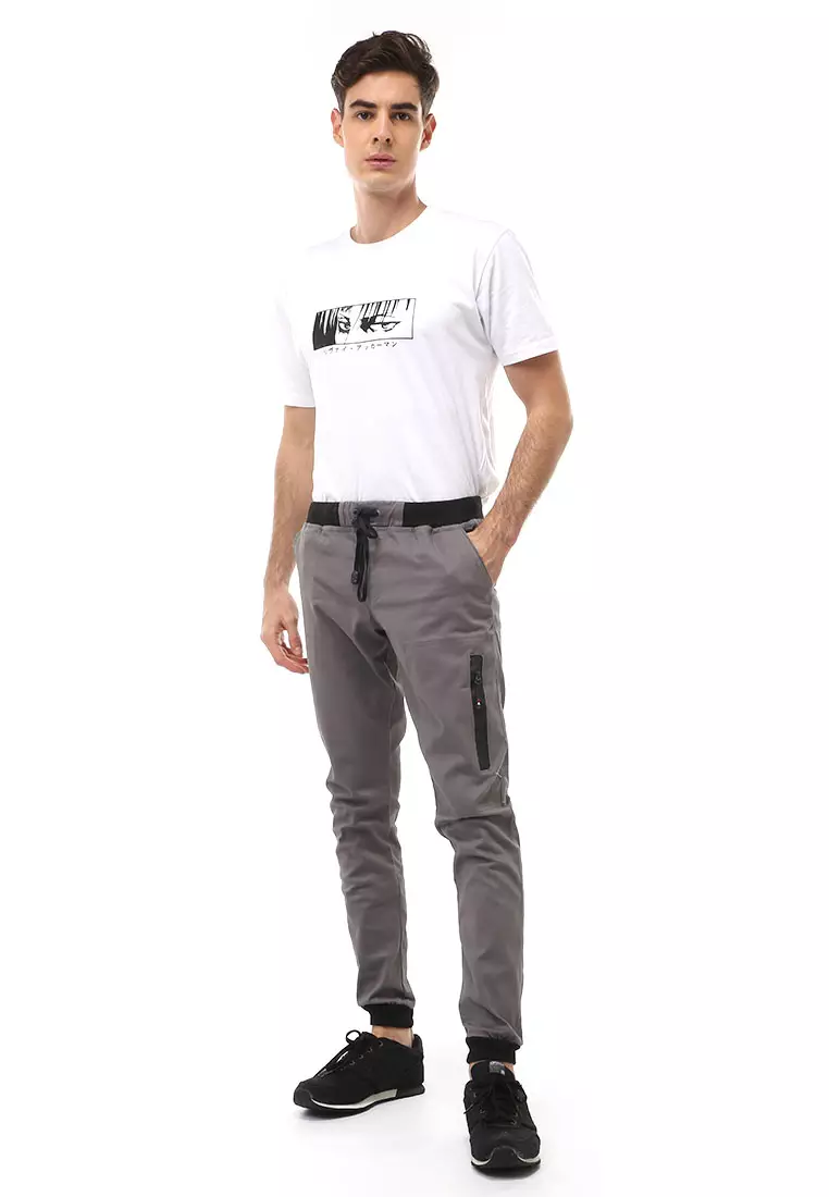 Locko Long Pants Celana Jogger Pria Style Comando Material Cotton ORIGINAL - Gray