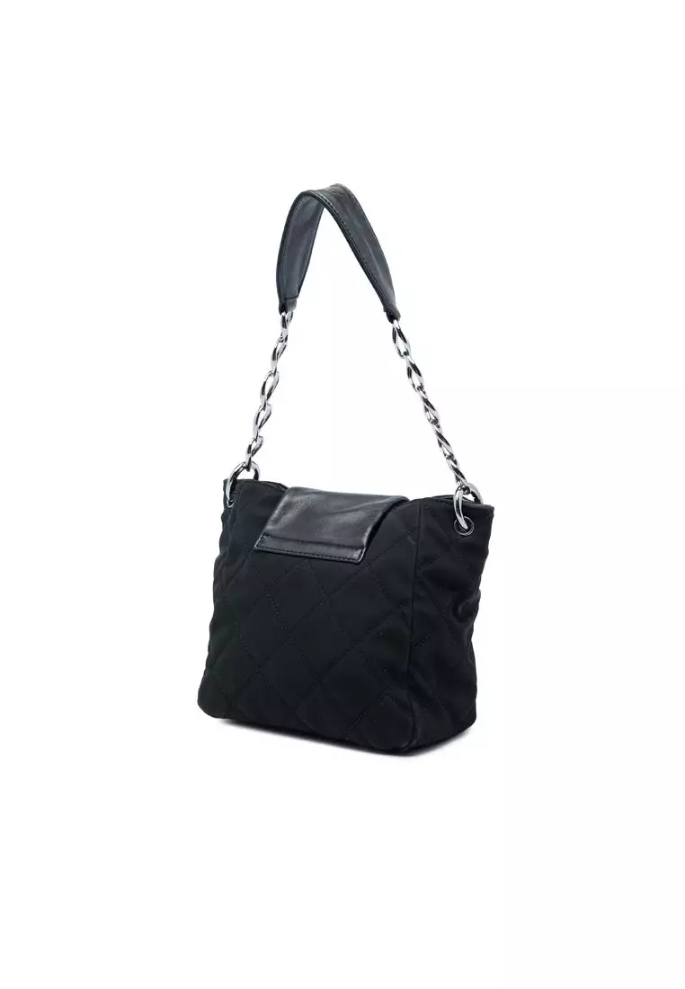 Pre-Loved Chanel Quilted Nylon Giant Mademoiselle Turnlock Shoulder Bag