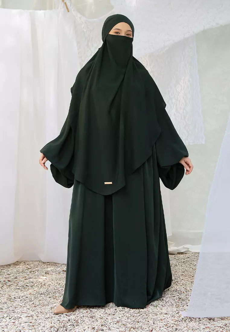 Mida Abaya Khimar Set Emerald (Lozy x Hamidah)