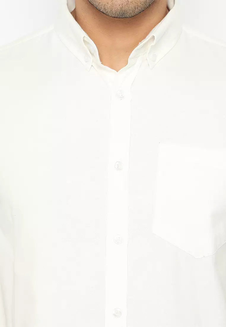 Enzy Basic Oxford Short Sleeve - White