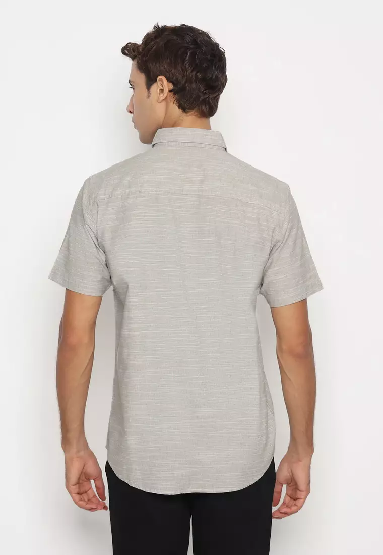 RBJ Kemeja Polos Cotton Olive Slim Fit Pria