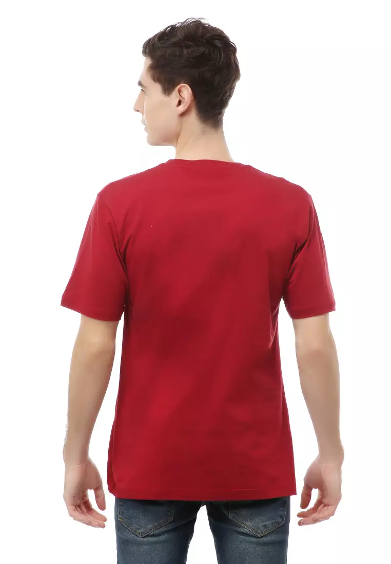 T-Shirt Atasan Kasual Pria Shalawat Lengan Pendek Material Cotton ORIGINAL - Maroon