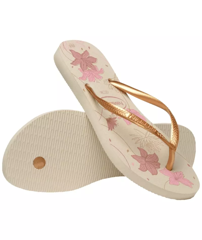 [ONLINE EXCLUSIVE] Havaianas 1685 Slim Organic Beige/Golden - Sandal Wanita