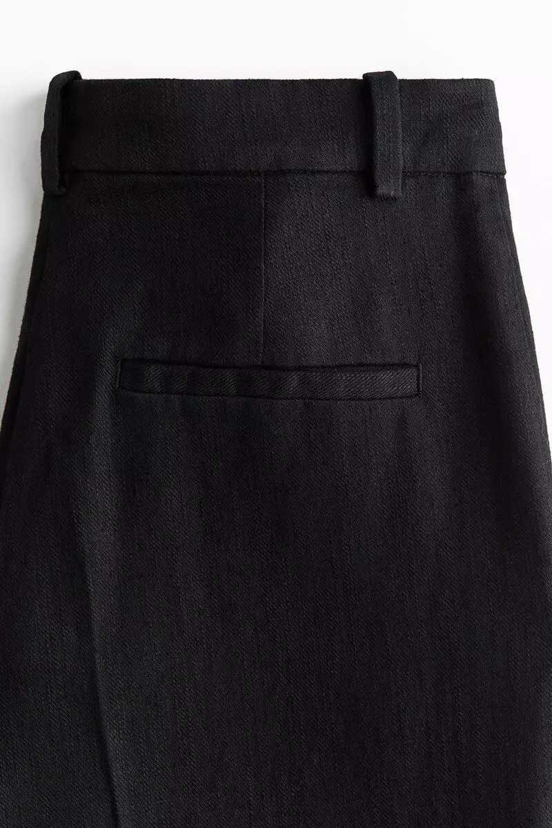 Linen-blend tailored trousers