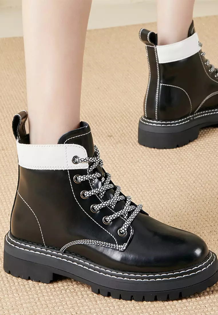 Genuine leather store martin boots