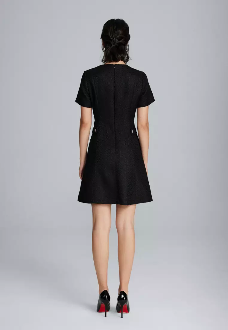 Polyester Round-Neck Dress