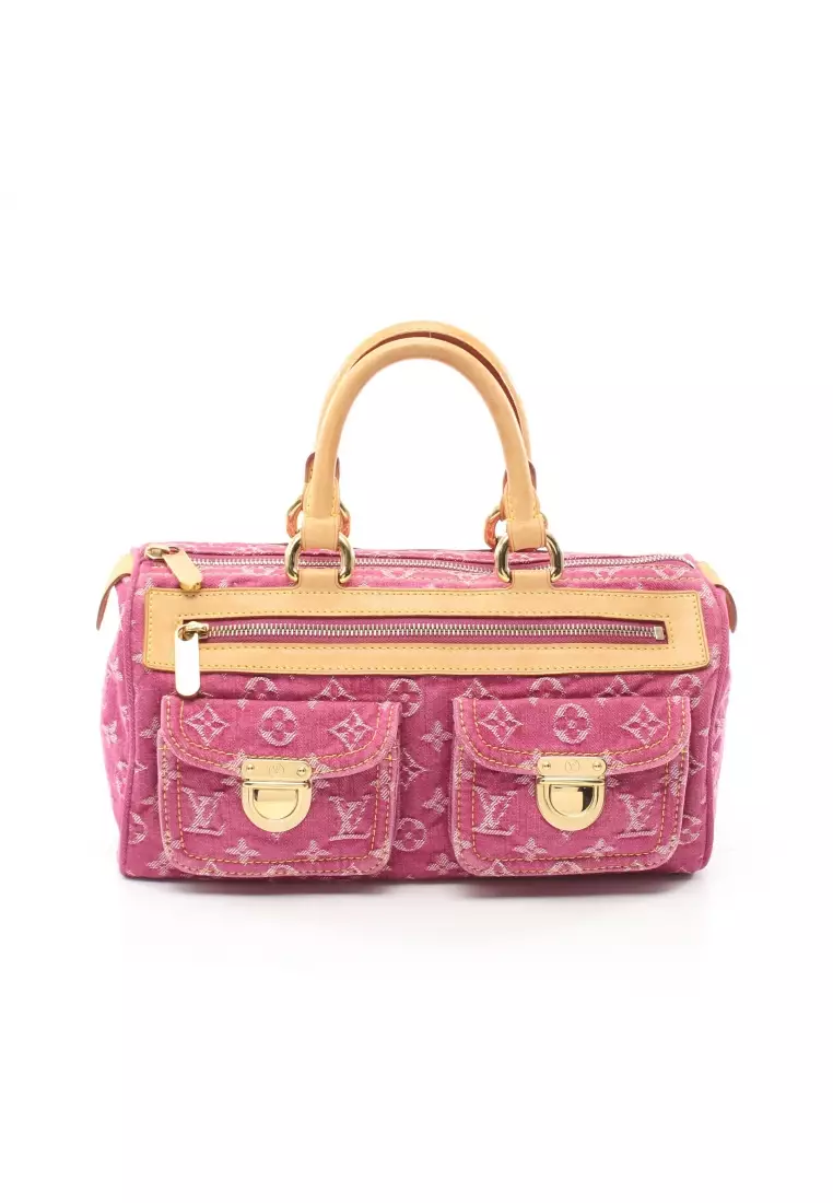 Louis Vuitton, Bags, Louis Vuitton Monogram Denim Neo Speedy Handbag Mini  Boston Bag Fuchsia Pink