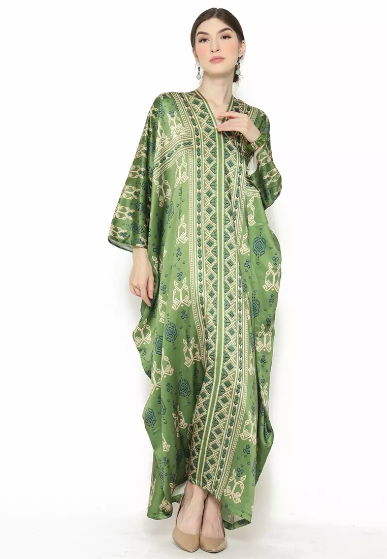 Kanzi Long Sleeve Brown Batik Kaftan