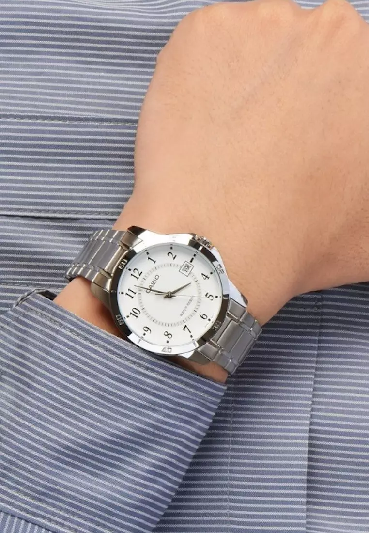 CASIO Men Analog MTP-V004D-7BUDF Silver