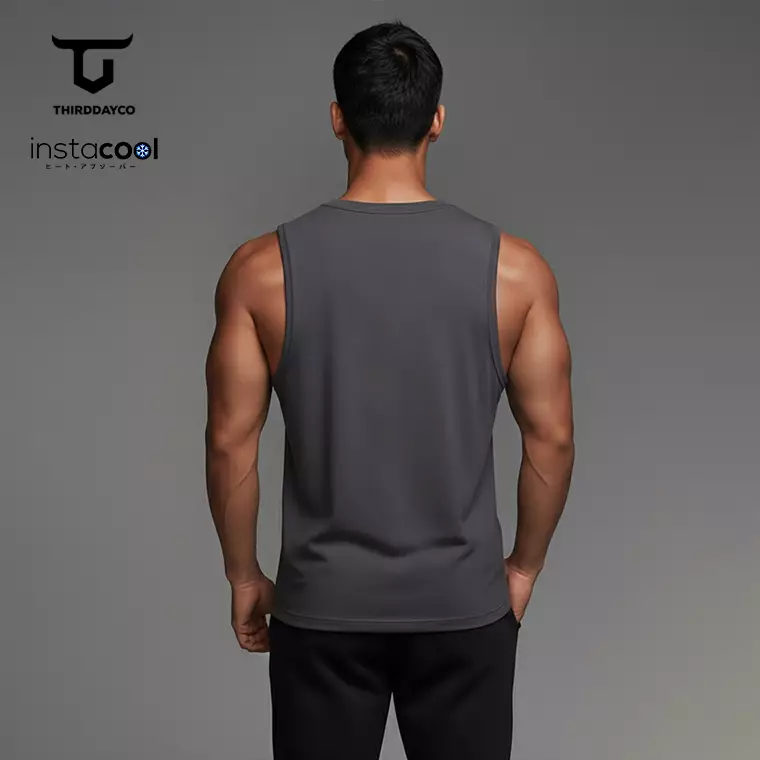 THIRDDAY Kaos Kutung Tank Top Instacool "pain and fuel" Abu MTY66