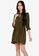 ZALORA BASICS green Ruffle Detail Long Sleeve Babydoll Dress D1E84AAC131AD7GS_1
