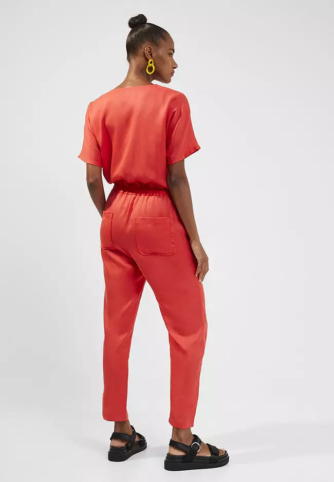 French connection red jumpsuit best sale