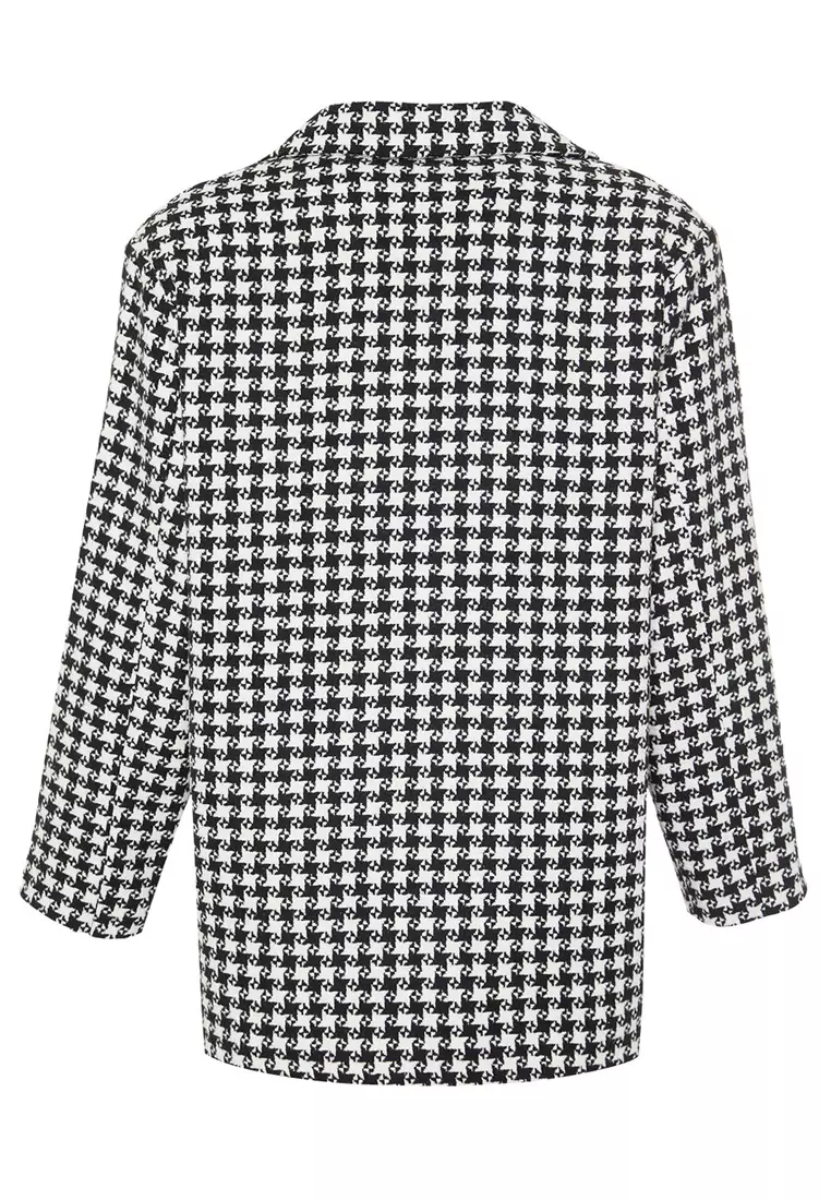 Oversize Wool Houndstooth Coat