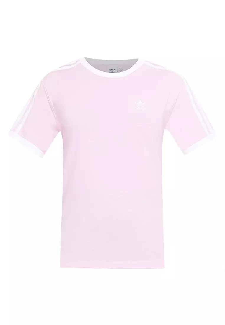 adidas originals california 3 stripes t shirt pink