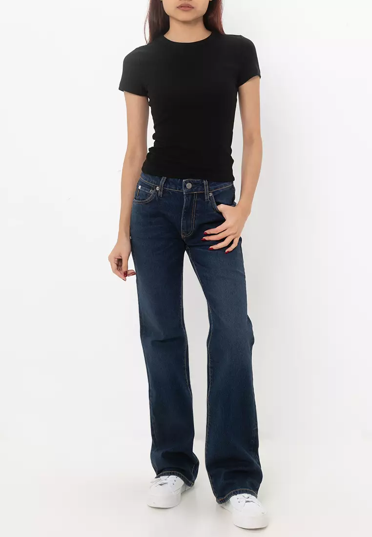 Vintage Mid Rise Slim Flare Jeans