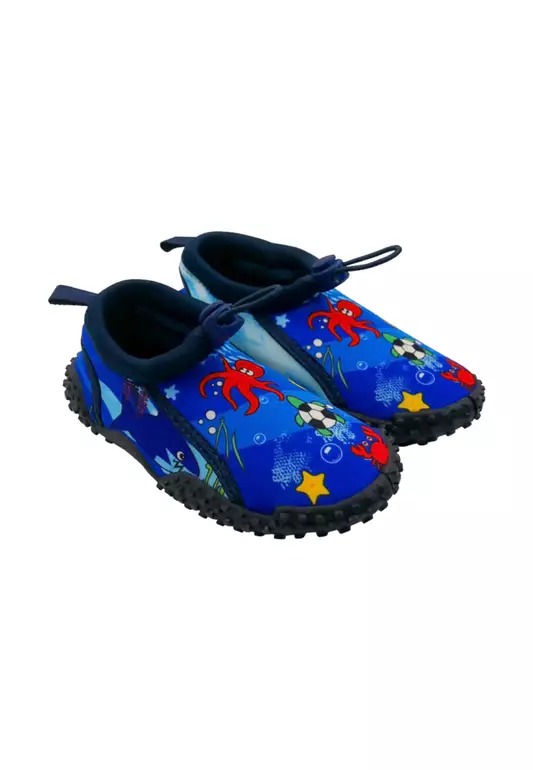 Toddler Water Play Aqua Beach Shoes, Blue/Sea World, 12 - 48 Months Old