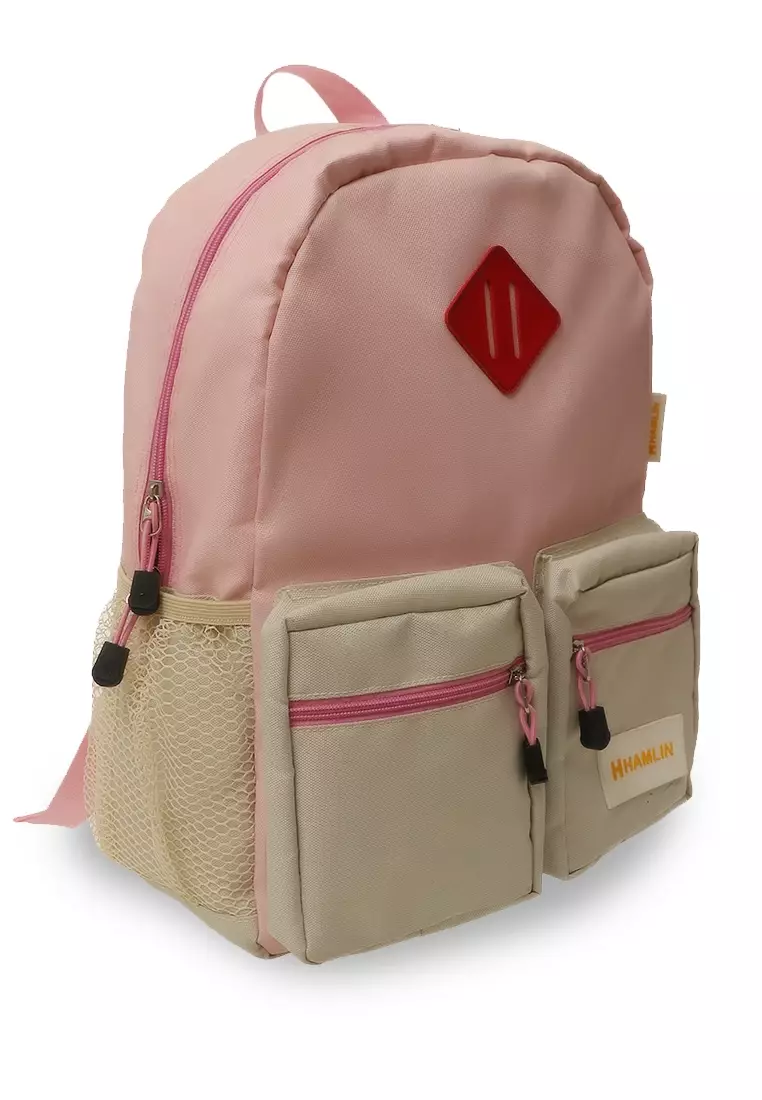 Alessio Tas Ransel Anak Pria Large Compartment Backpack Kids Material Cordura ORIGINAL - Pink Cream