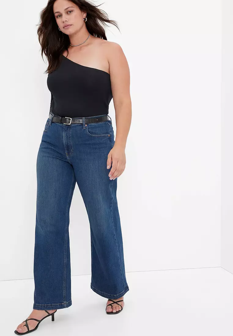 High Rise Stride Wide-Leg Jeans with Washwell