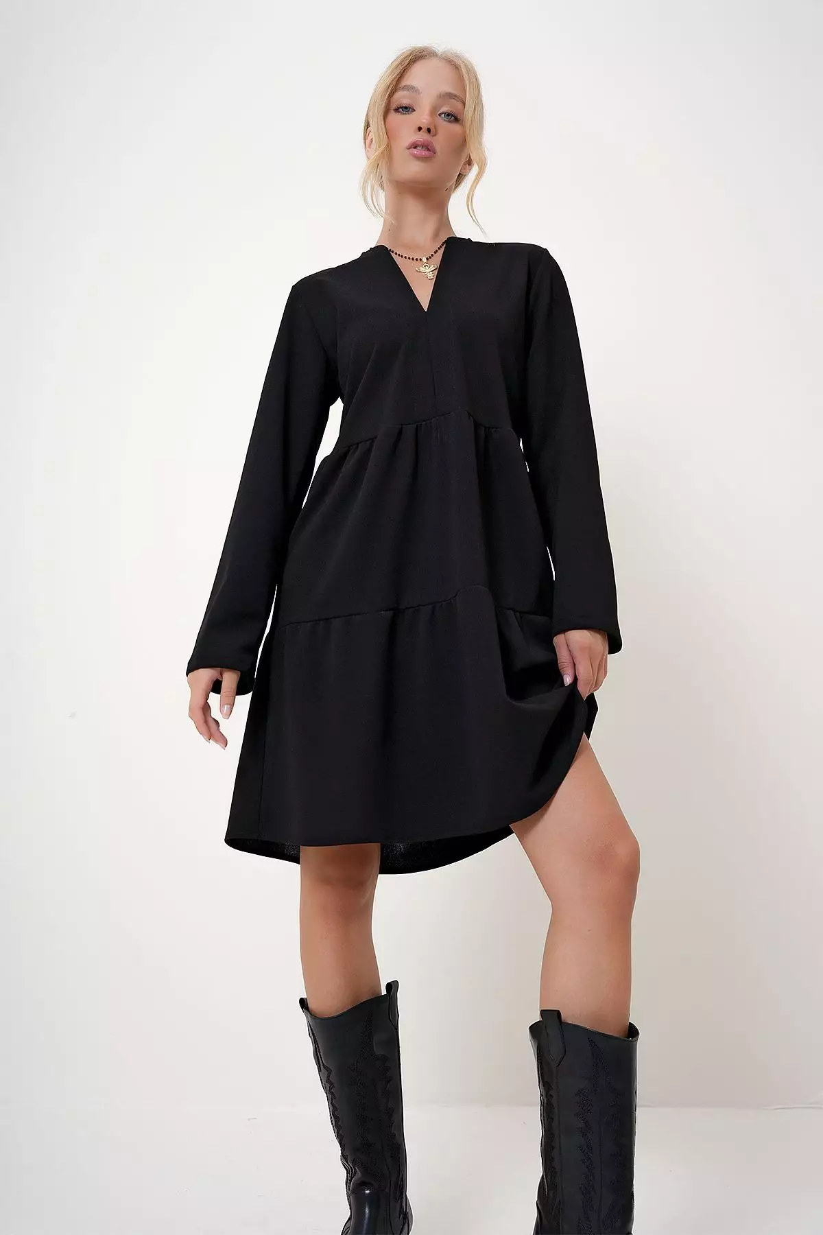 Long Sleeves Knee Length Dress
