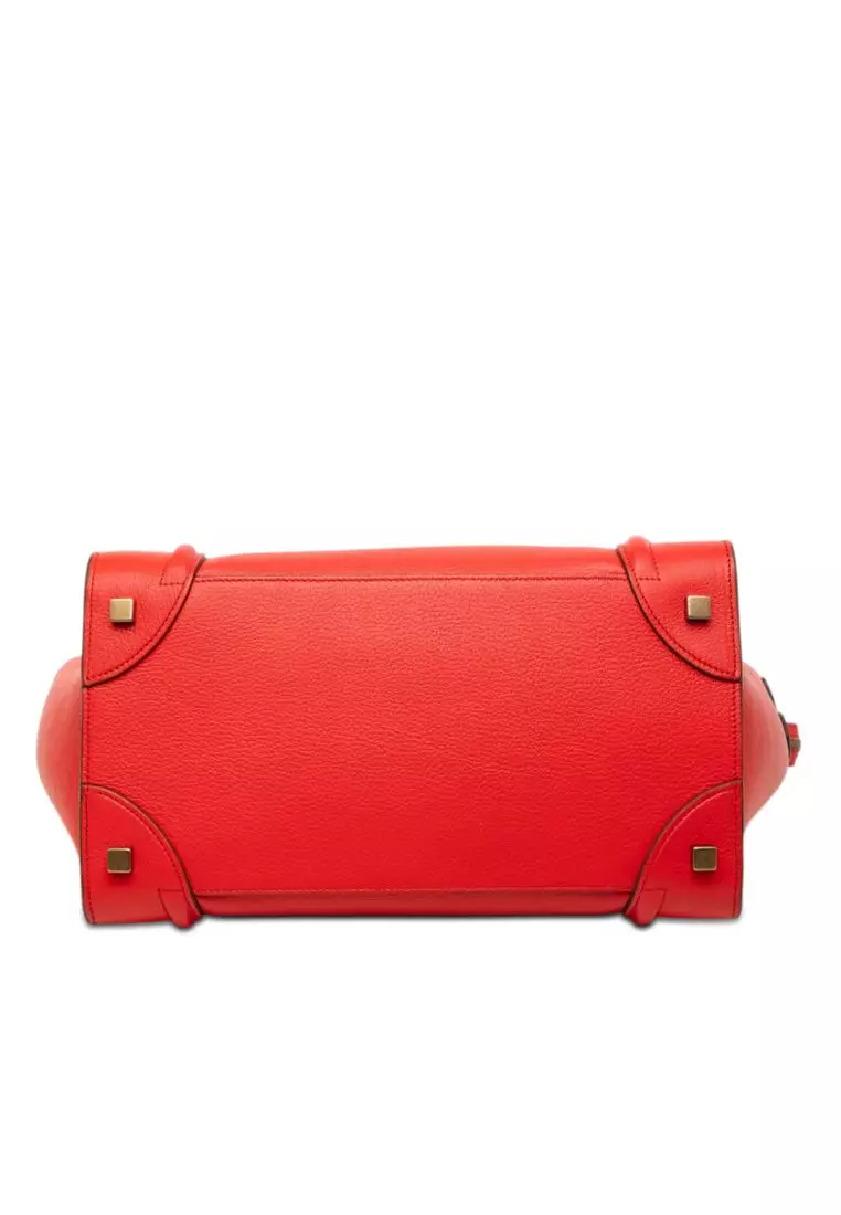 Pre-Loved Celine Mini Bicolor Leather Luggage Tote