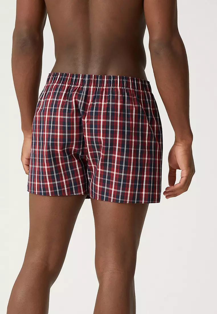 3pk Pure Cotton Printed Woven Boxers