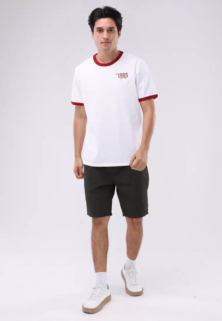 Round Neck Streaky Short Sleeves