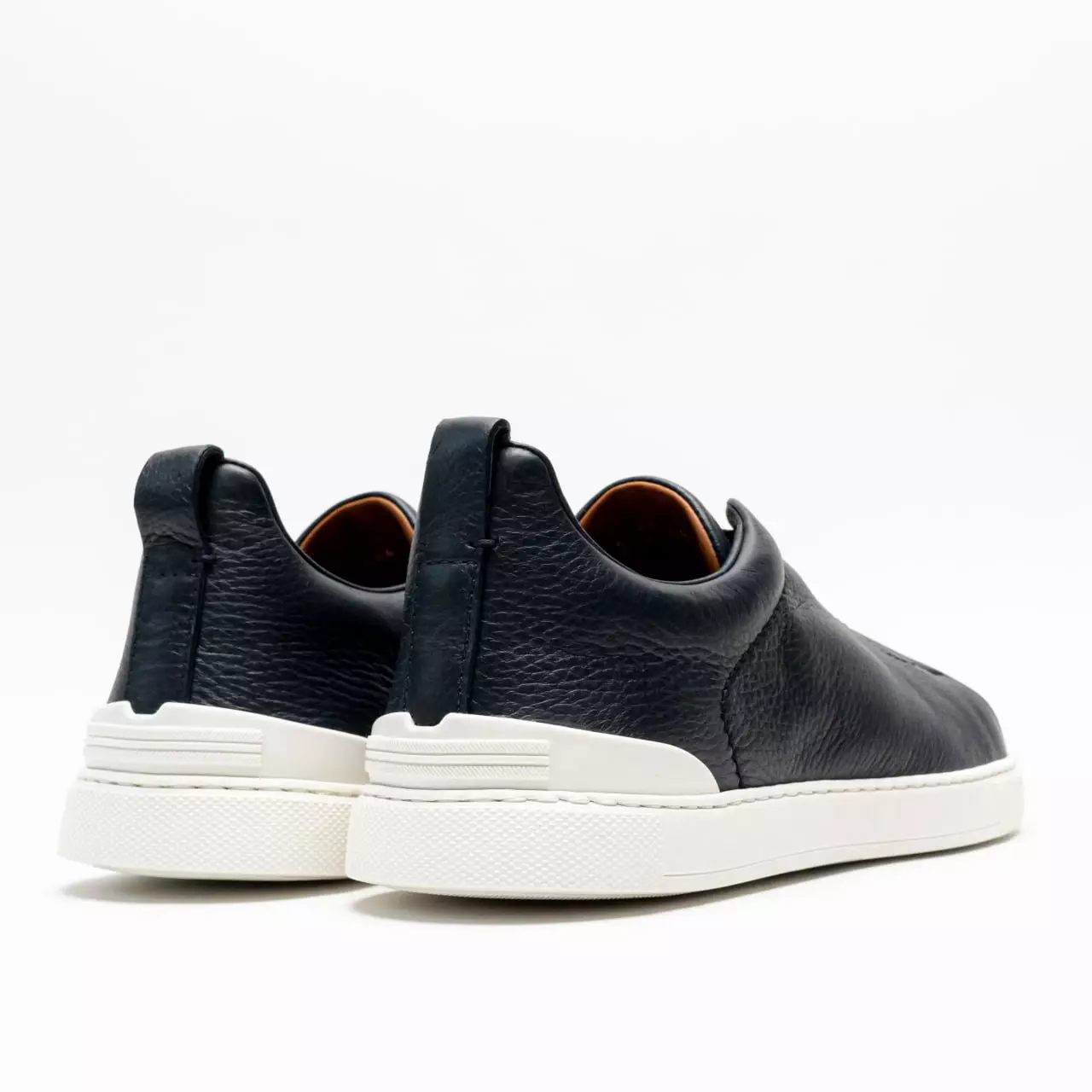Triple Stitch Deerskin Sneakers Navy