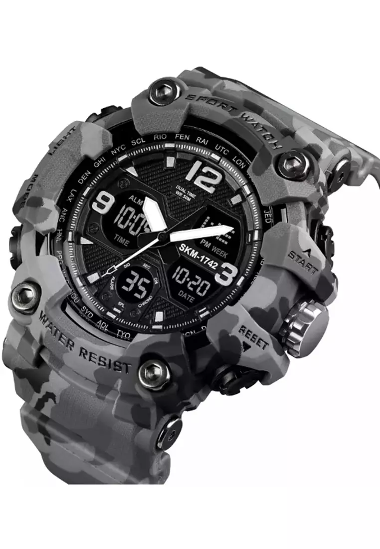 Jam Tangan Digital Pria Waterproof Many Function Strap Tali Material PU Silicone BY33 ORIGINAL