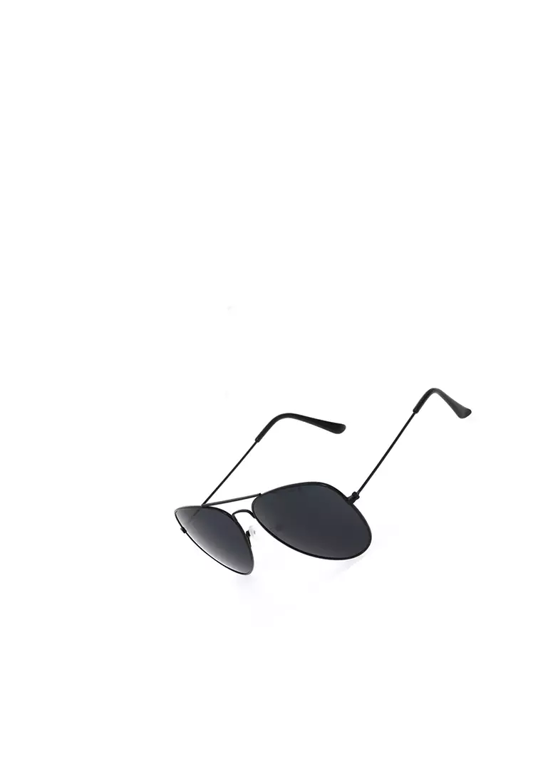 Adkins Sunglasses Kacamata Aviator Pria Mirroring Lens Frame Material Alloy ORIGINAL - Black Gray