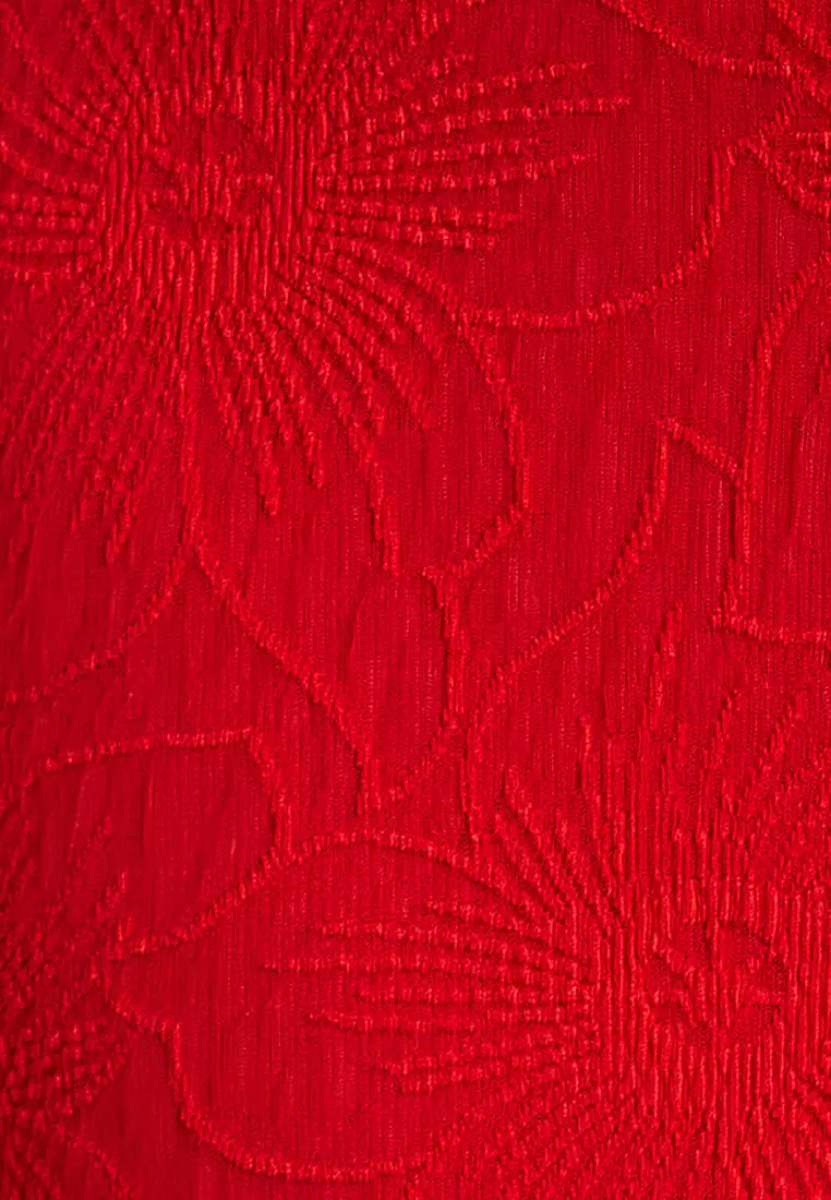 Gold Bead Detail Textured Mini Dress