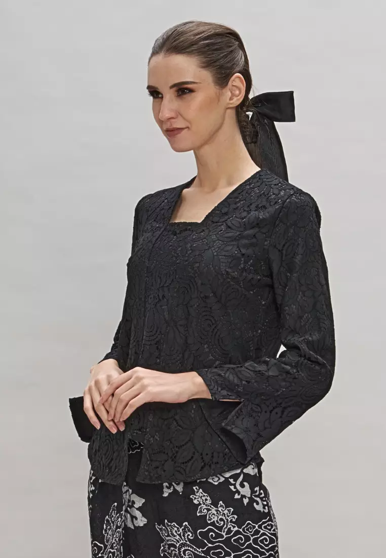 Black Lace Kebaya Top