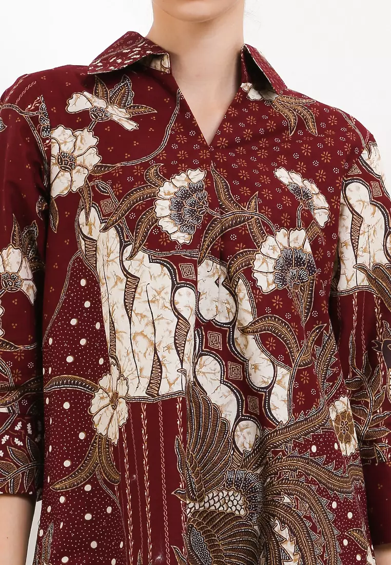 Valencia Dress Batik Wanita Katun Lengan Panjang 7/8