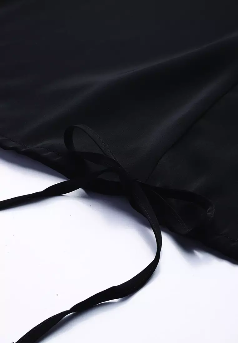 Atasan Santai Serut Warna Hitam