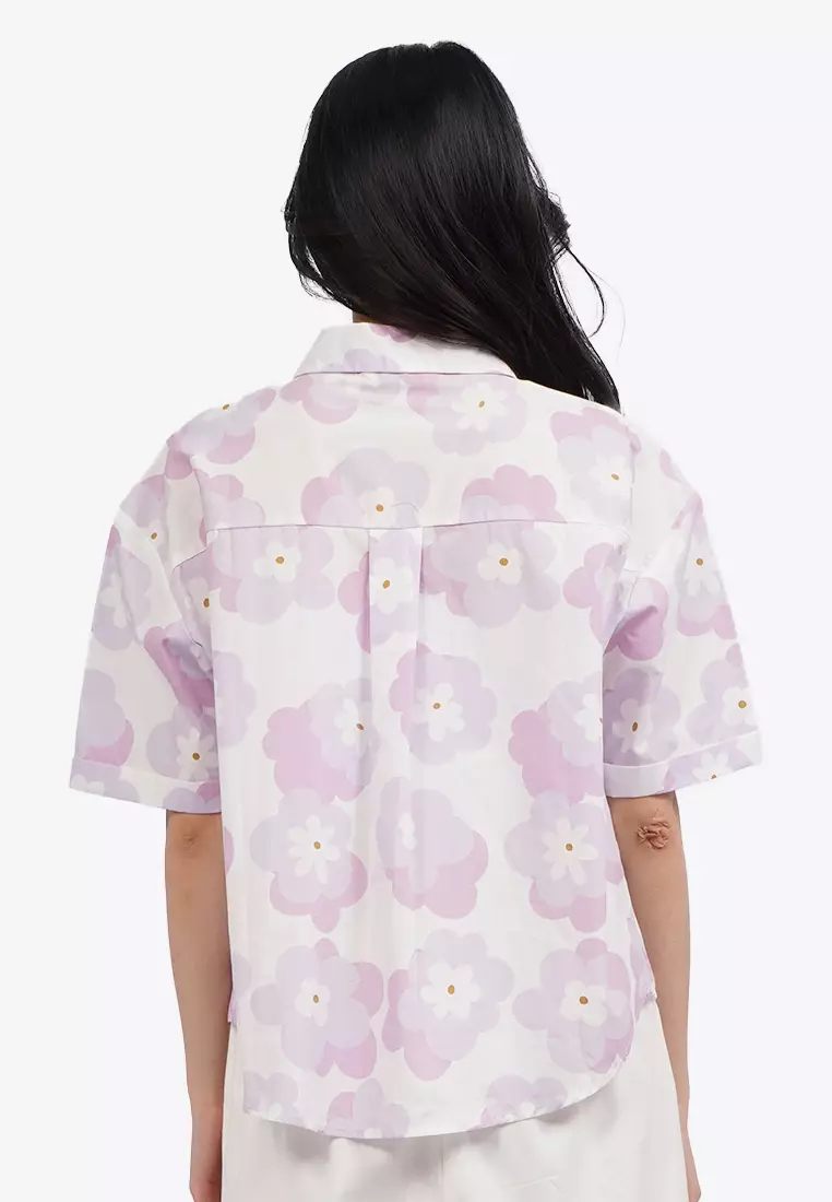 Drop Shoulder Printed Shirt with Pocket