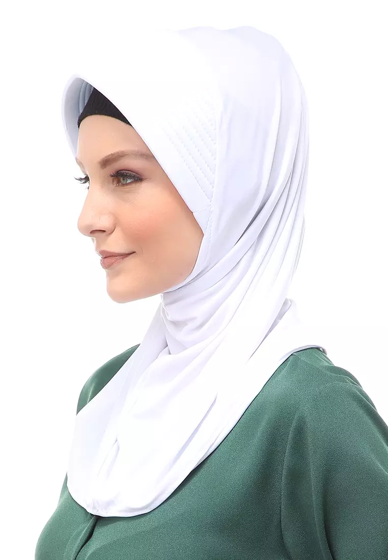 Layla Hijab Sport Instan Wanita Muslimah Relaxed Fit - White