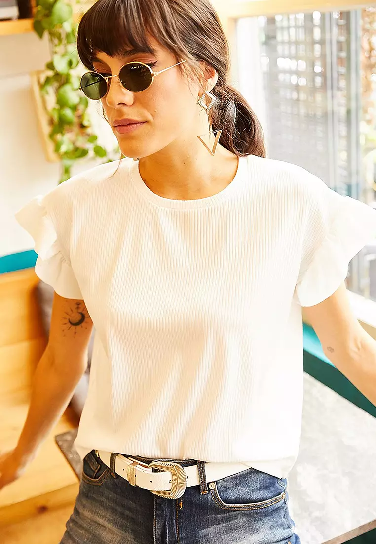 Frilly Sleeve T-Shirt