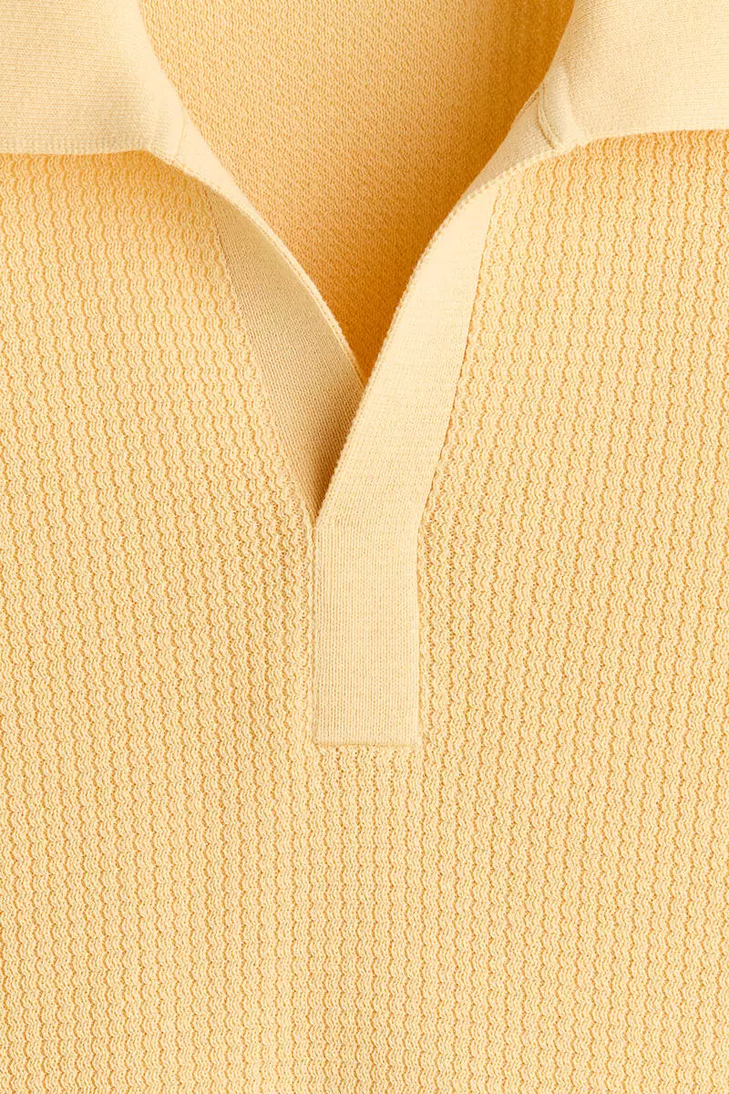 Regular Fit Cable-knit polo shirt