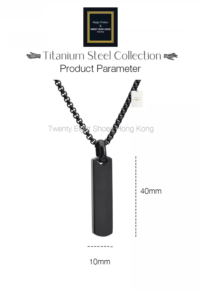 Titanium Steel Rectangular Bar Pendant Necklace JW GS-L205