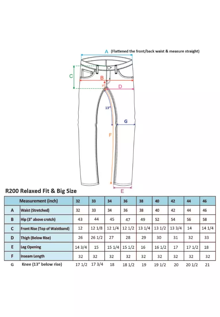 LOIS R200 Big Size Relaxed Fit Denim Jeans