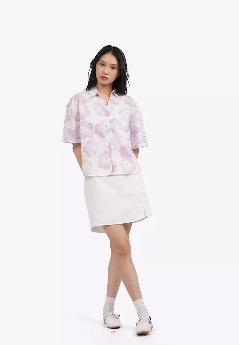 Drop Shoulder Printed Shirt with Pocket