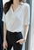 Crystal Korea Fashion white Korean-made V-neck short-sleeved all-match solid color shirt F8435AA08DF196GS_4