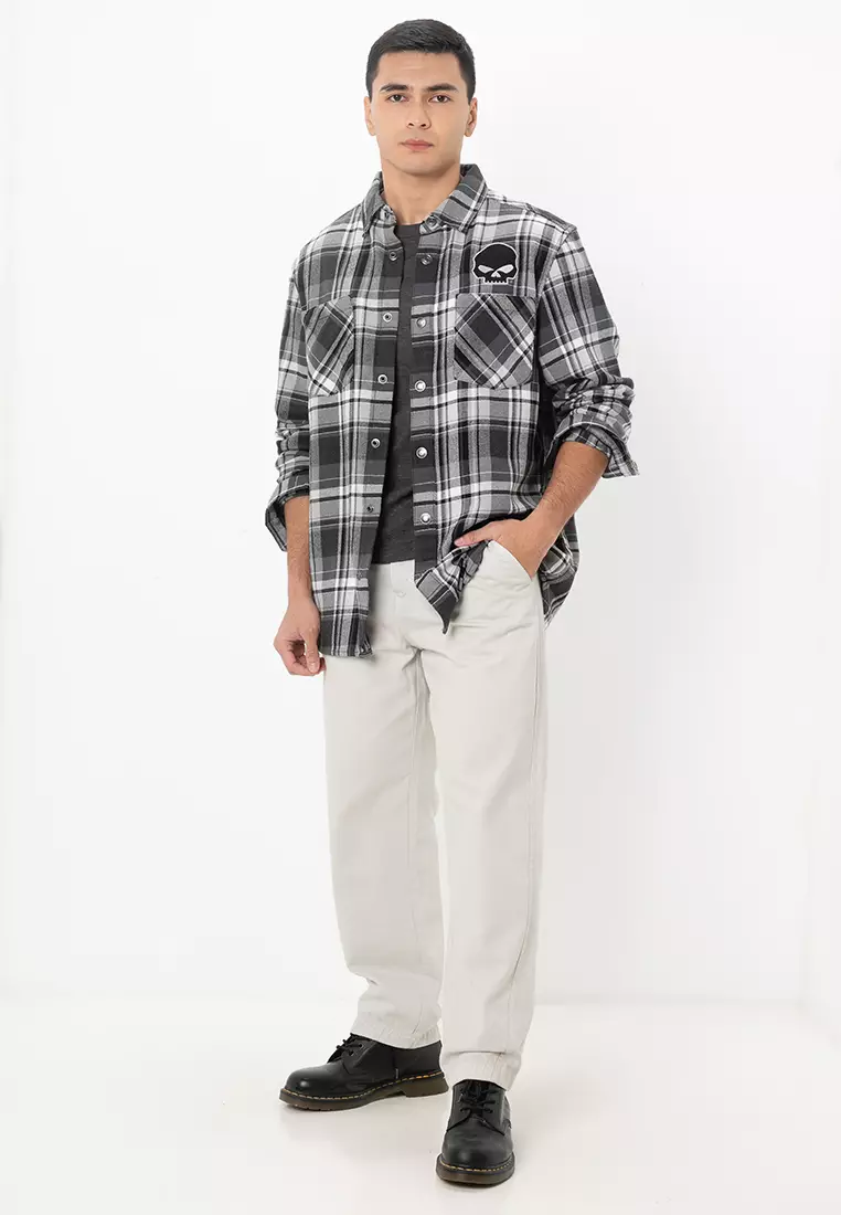 Harley-Davidson® Willie G™ Skull Plaid Long Sleeve Shirt