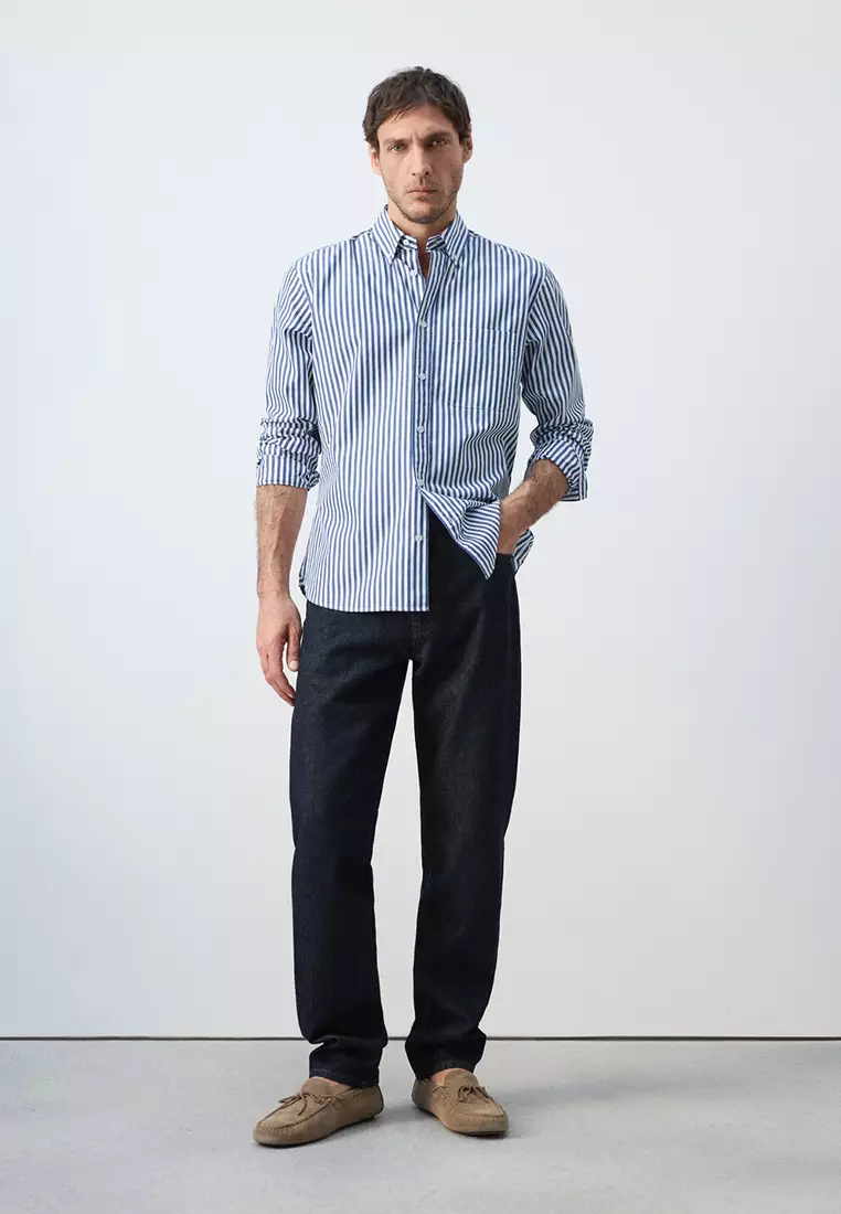 Regular-Fit Striped 100% Cotton Shirt