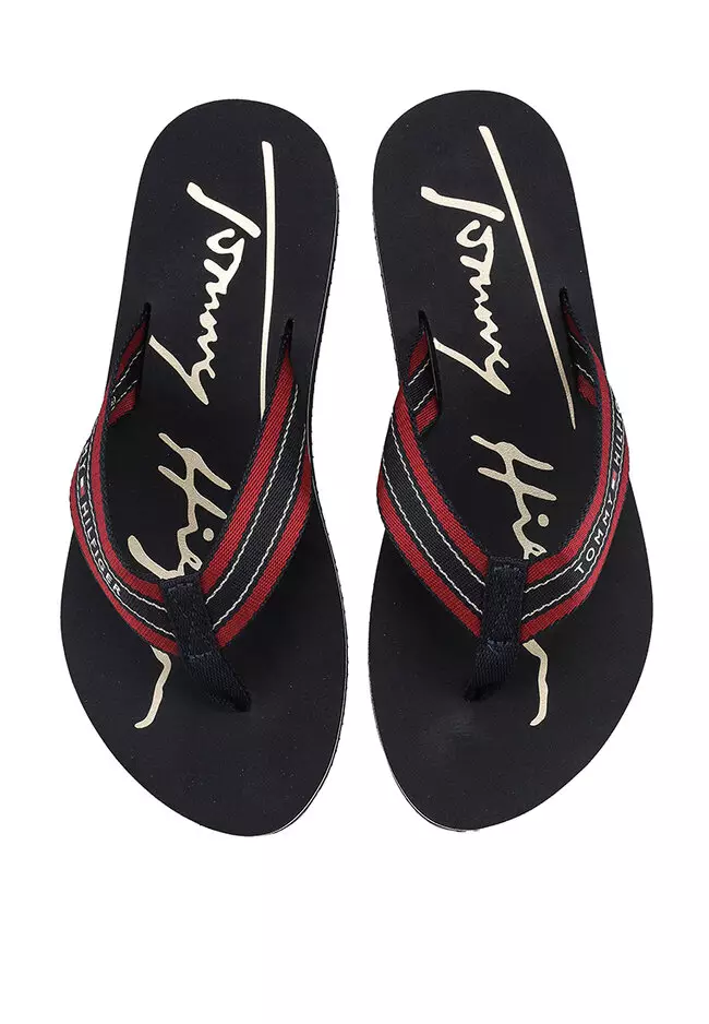 Tommy hilfiger online beach slides women's