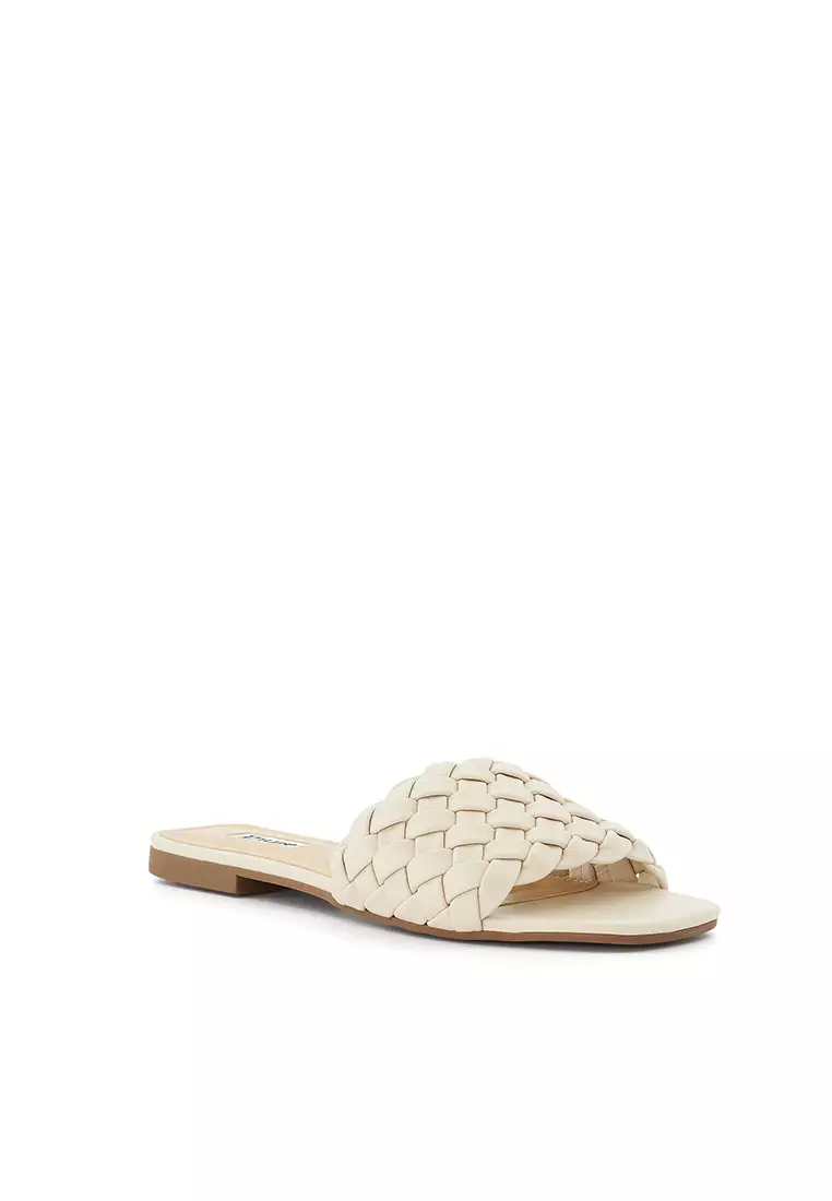 Discount on Dune London  shoes - SKU: Lori Open Toe Flat Sandals Ecru