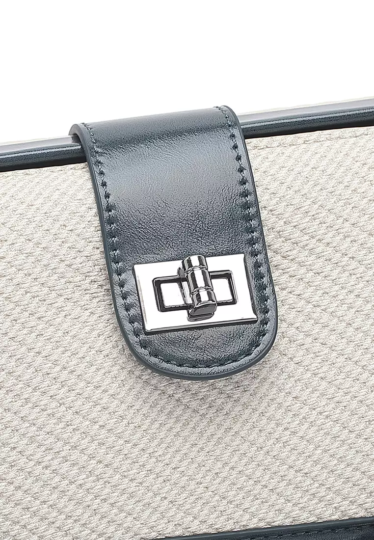 Women's Top Handle Bag / Sling Bag / Crossbody Bag / Shoulder Bag - White / Blue