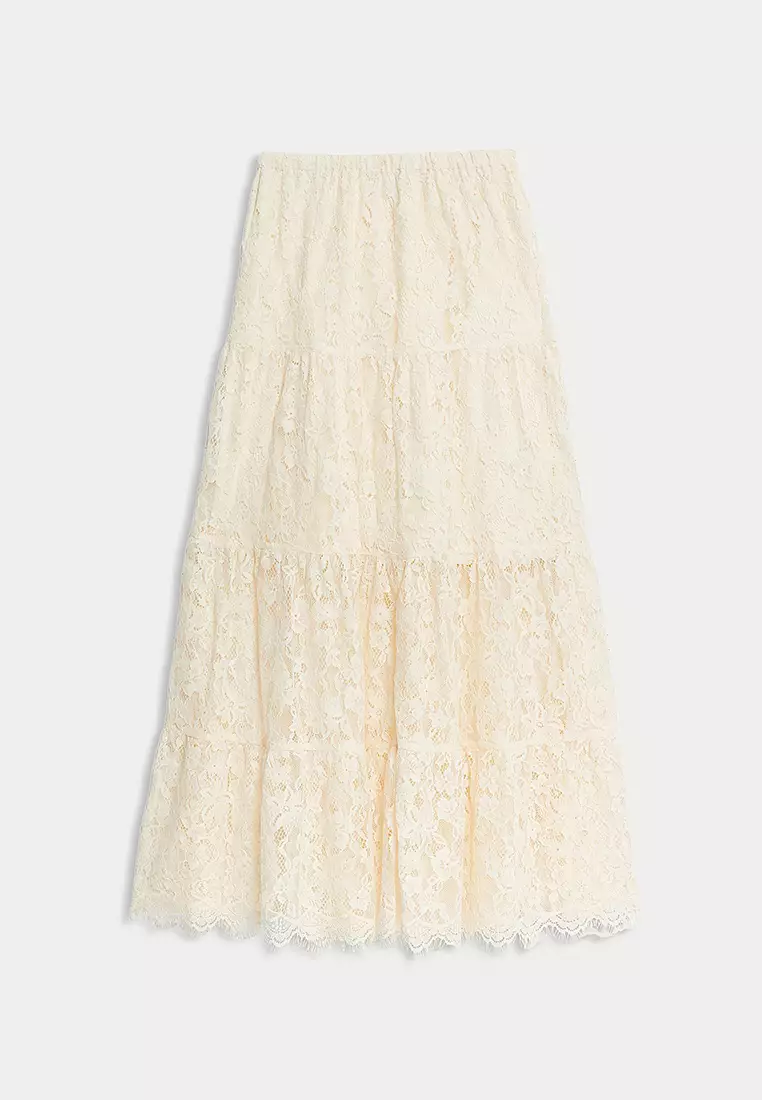 Lace Maxi Tiered Skirt