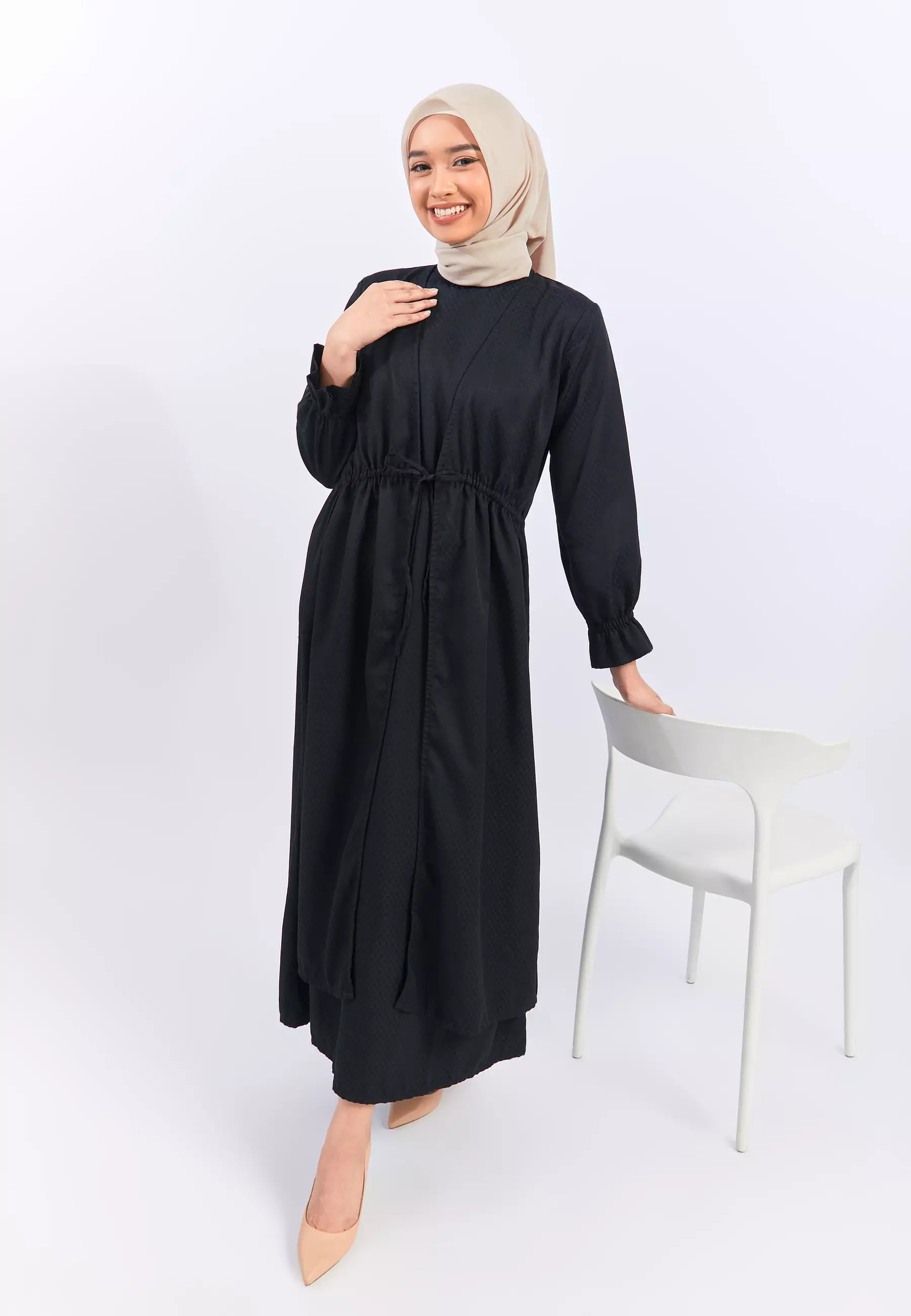 Sawda Black Two Set Dress (G.42142)